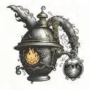 Calcifer howls moving castle hanging with the words "a heart's a heavy burden" tattoo design idea