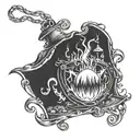 Calcifer howls moving castle hanging with the words "a heart's a heavy burden" tattoo design idea