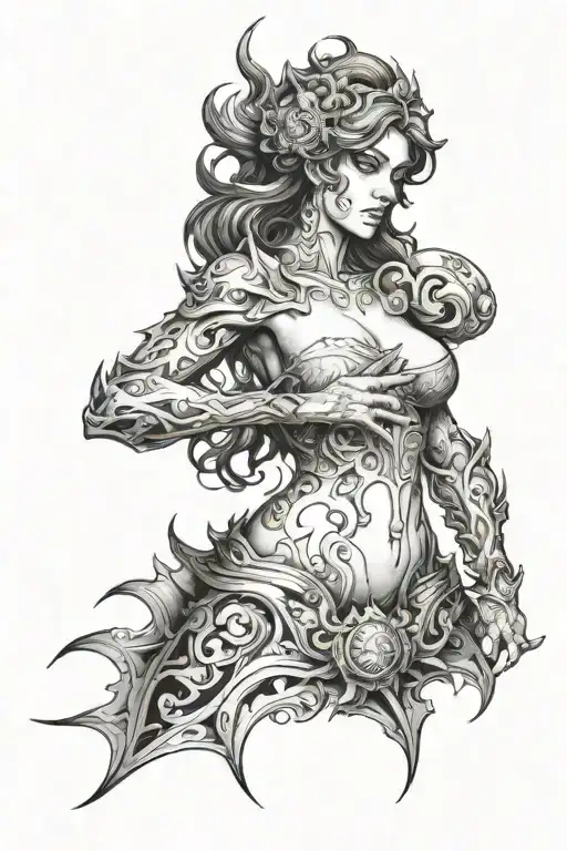 albedo overlond power sexy tattoo design idea