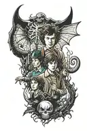 stranger things and halloween  tattoo design idea