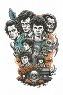 stranger things and halloween  tattoo design idea