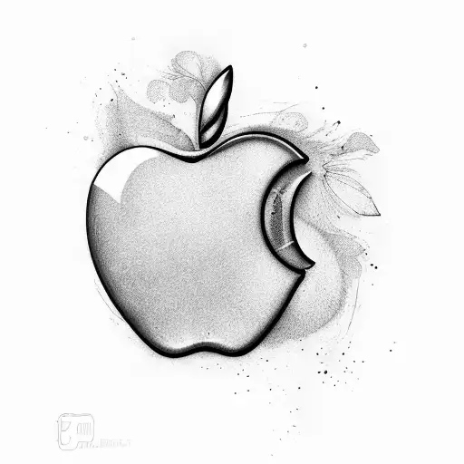 Apple Logo with names Elli and Luke  tattoo design idea