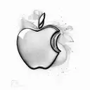 Apple Logo with names Elli and Luke  tattoo design idea