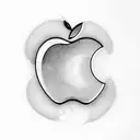 Apple Logo with names Elli and Luke  tattoo design idea