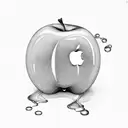 Apple Logo with names Elli and Luke  tattoo design idea