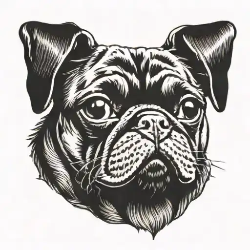 pug weenie dog tattoo design idea
