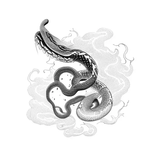 Snake and phoenix tattoo design idea