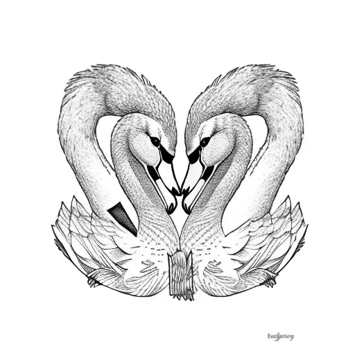 swan " head on shoulder" "body on pec" male tattoo design idea