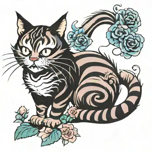 Cheshire Cat tattoo design idea