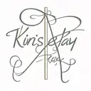 name Kinsley Ray cursive writing in the shape of a cross tattoo design idea