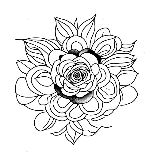 violet flower with scottish  tattoo design idea