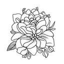 violet flower with scottish  tattoo design idea