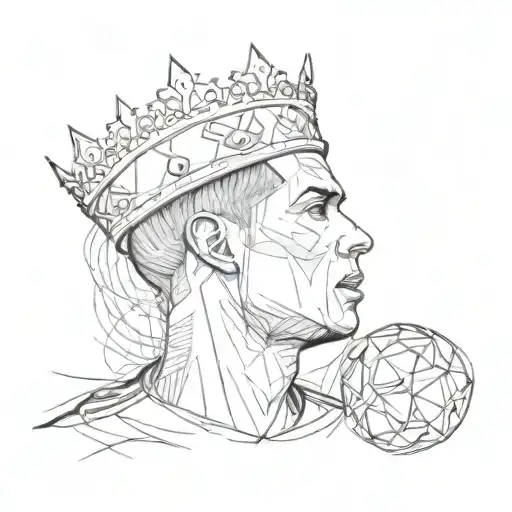 soccer ball Crown of a king cristiano ronaldo tattoo design idea