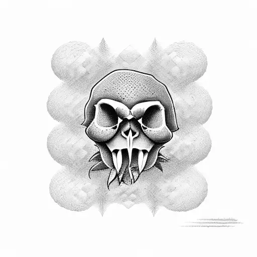 monkey skull smiling tattoo design idea