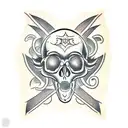 monkey skull smiling tattoo design idea