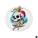 monkey skull smiling tattoo design idea