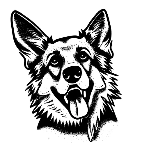 German Shepard named Germu tattoo design idea