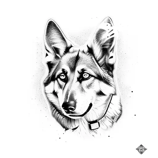 German Shepard named Germu tattoo design idea