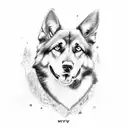 German Shepard named Germu tattoo design idea