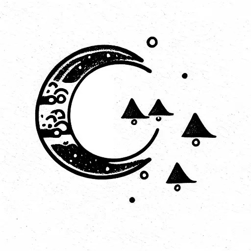 Cookies and Moon tattoo design idea