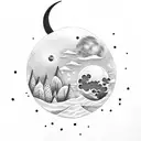 Cookie and Moon tattoo design idea