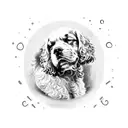 cocker spaniel dog sleeping  tattoo design idea