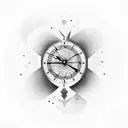 Slave of time  a Big clock a head in half but confused Slave to my direction and Infinity sign with real heart tattoo design idea