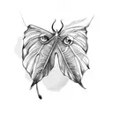 monstera with a devil  tattoo design idea