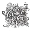 fancy cursive font blended tattoo design idea
