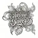 fancy cursive font blended tattoo design idea