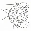 bohimian sun with Spiral center tattoo design idea