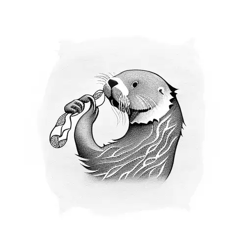 sea otter floating in santa cruz tattoo design idea