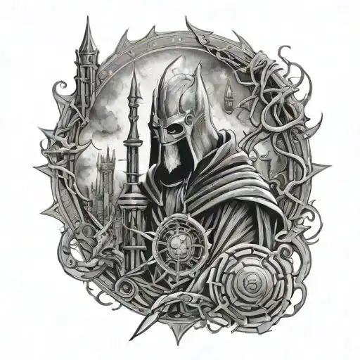 harry potter star wars herr der ringe sauron tattoo design idea