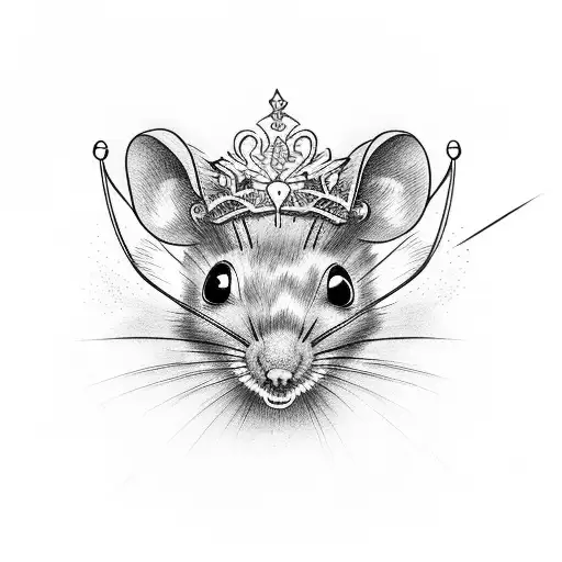  mouse with tiara on her head tattoo design idea