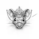  mouse with tiara on her head tattoo design idea