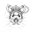  mouse with tiara on her head tattoo design idea