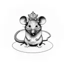 mouse with tiara on her head tattoo design idea