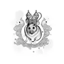  mouse with tiara on her head tattoo design idea