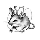  mouse with tiara on her head tattoo design idea