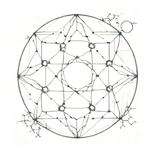 A crack cocaine molecule forming the center of a mandala, symbolizing your favorite thing, with a minimalist style tattoo design idea