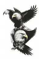 bald eagle and feathers tattoo design idea