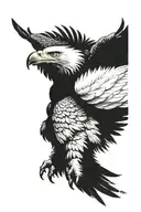 bald eagle and feathers tattoo design idea
