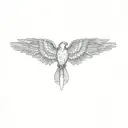 a blue bird with feathers with the band Toto. electric guitar. flute. snowmobile tattoo design idea