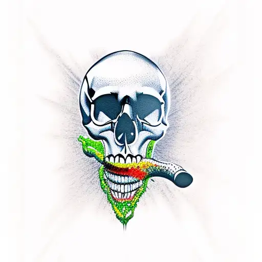 skull with open mouth tattoo design idea