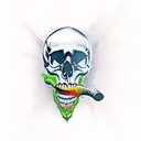 skull with open mouth tattoo design idea