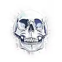 skull with open mouth tattoo design idea