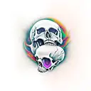 skull with open mouth tattoo design idea