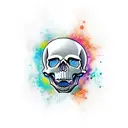 skull with open mouth tattoo design idea