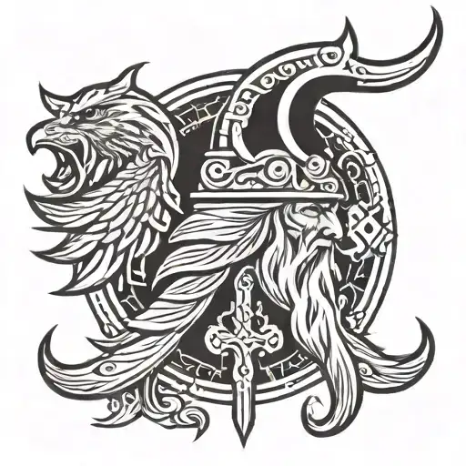 Odin symbol tattoo design idea