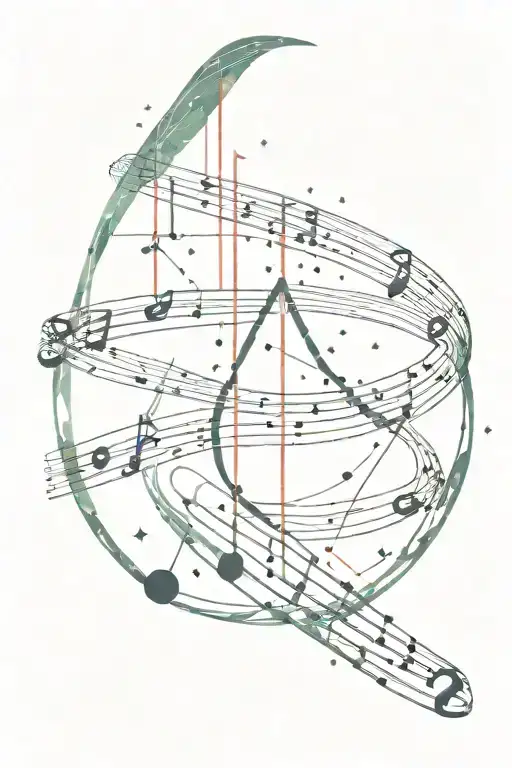 SONDER galaxy filled skyline dna helix music notes capricorn tattoo design idea